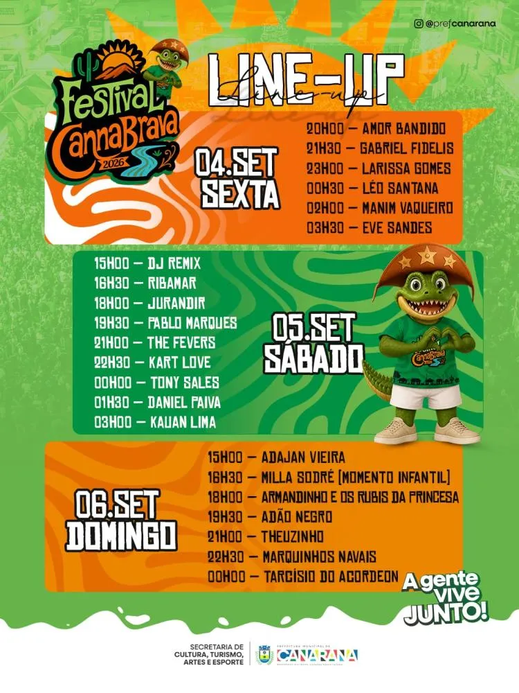 Programa&ccedil;&atilde;o do Festival Canabrava 2026