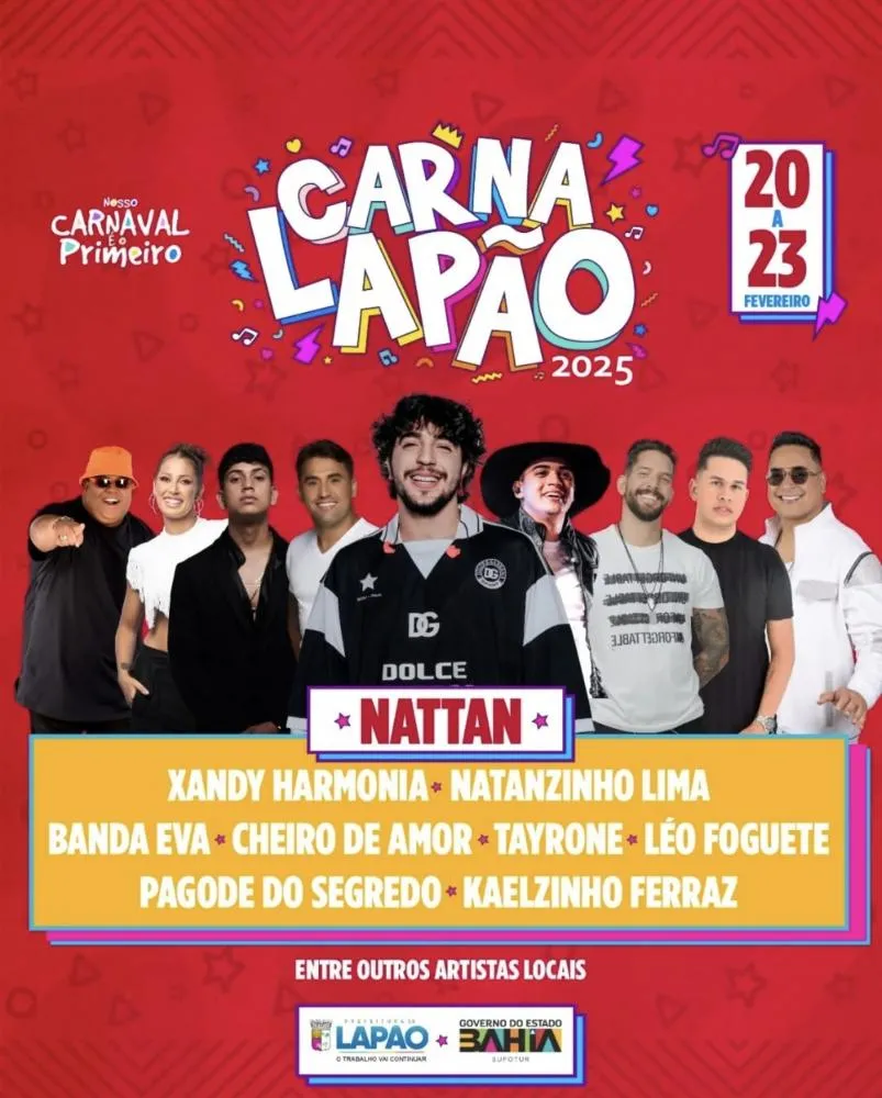 Prefeitura de Lapão oficializa atrações do Carnalapão 2025 ; confira 