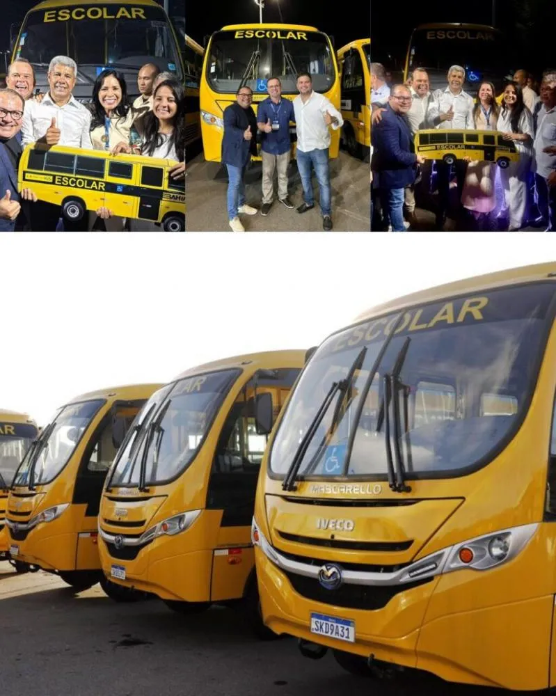Cafu Barreto entrega 4 ônibus escolares e uma ambulância do SAMU para a região de Irecê