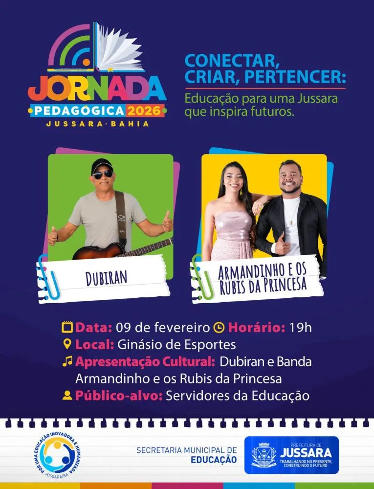 Jornada Pedagógica 2026 tem abertura nesta segunda-feira em Jussara