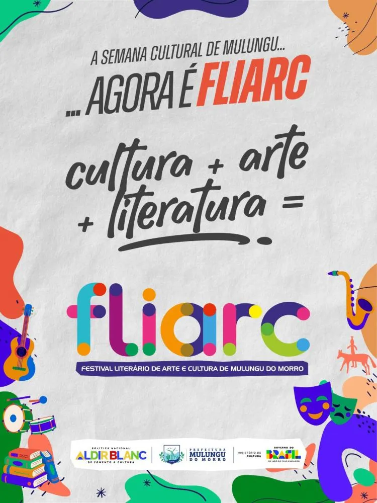 Mulungu do Morro realiza FLIARC, festival que une educação, arte e cultura, entre os dias 12 e 14 de agosto